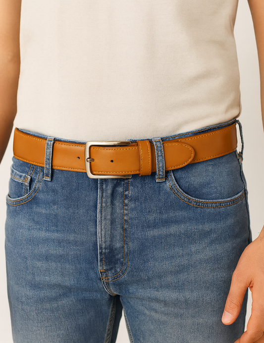 35mm Full Grain Handmade Cowhide Leather For Men Classy Dress Belts Tan| Gift For Him