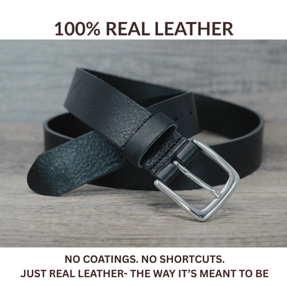 Topaz 40mm Full Grain Men Handmade Genuine Buffalo Thick Leather Classy Dress Belts |Black| Gift for Him