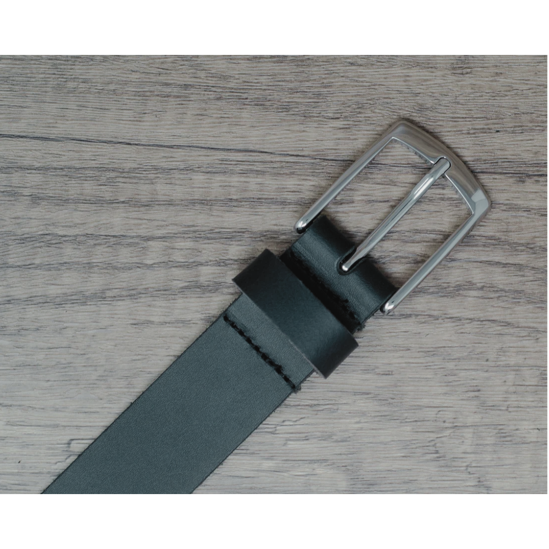 Topaz 40mm Full Grain Men Handmade Genuine Buffalo Thick Leather Classy Dress Belts |Black| Gift for Him