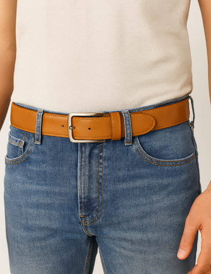 35mm Full Grain Handmade Cowhide Leather For Men Classy Dress Belts Tan|  Gift For Him